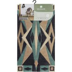 Turquoise Entrance Mats JVL Solemate Hand Carved Art Deco Door Turquoise, Green