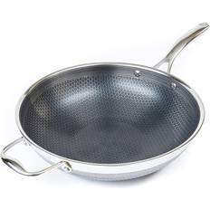 Dishwasher Safe Wok Pans Hexclad Hybrid 30 cm