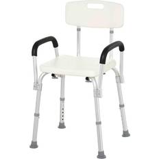 White Shower Stools Homcom Light Weight Shower