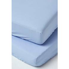 Homescapes Cotton Cot Bed Fitted Sheets 200 Thread Count, 2 Pack