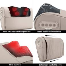 Bodi-Tek Nordic Relief Shiatsu Massage Pillow Beige