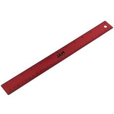 Jam Paper Jam Paper Stainless Steel Ruler 12 Ruler with Skid Cork Backing Red Metallic Sold Individually