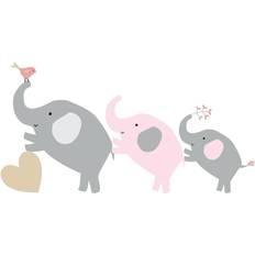 Lambs & Ivy Lambs & Ivy Bedtime Eloise Gray Pink Gold Elephant Nursery Wall Decals