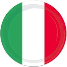 Beistle 58080 Plates (8 Pack) 7, RedWhiteGreen