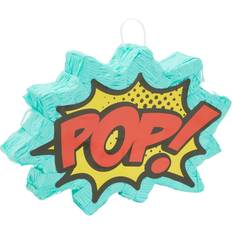 Comic Book Pop Pinata for Superhero Themed Birthday Party Decorations (Small, 17 x 11 x 3 In)