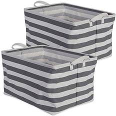 DII Imports CAMZ38351 Poly Stripe Laundry Rectangle Storage Bin