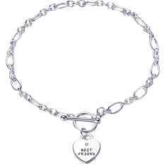 Philip Jones Best Friend Heart Charm Bracelet - Silver