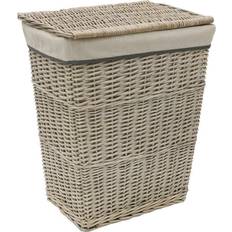 Grey Laundry Baskets & Hampers JVL Arianna Rectangular Tapered Willow Wash