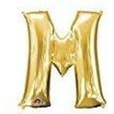 Amscan Letter M Supershape Gold Foil Balloon 34/86cm P50