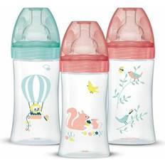 Dodie Sensation Anti-Colic Feeding Bottles, Girls, 270 ml, 0-6 Months, Flat Teat, Flow Rate 2