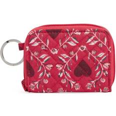 Cotton Wallets Vera Bradley Women s Recycled Cotton RFID Petite Zip-Around Wallet Imperial Hearts Red