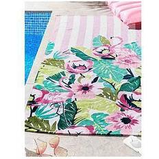 Sassy B Tropical Flamingo Stripe Bath Towel