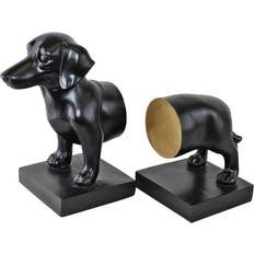 Sausage Dog Bookends, Black Figurine