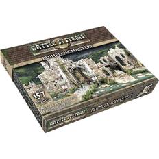 Fantasy Battle Systems – Modular Scenery – Perfect for Roleplaying and Wargames Multi Level Tabletop Terrain for 28mm Miniatures – Colour Printed Model Diorama – DnD Warhammer (Ruined Monastery)