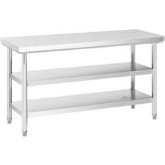 Royal Catering Arbetsbänk i rostfritt stål 150 x 60 cm 600 kg 3 hyllplan RCWT-150X60-3L-E