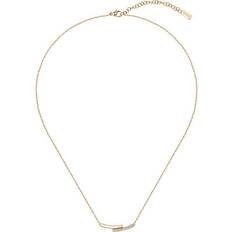 Hugo Boss Saya Double Bar Necklace - Gold/Transparent