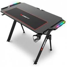 Drift DRDZ150 Gaming table with table top carbon fiber covered with a full size mouse pad, headset holder, RGB side extension, cable organizer, Black