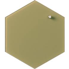 Beige Presentation Boards Naga Hexagonal Magnetic Glass Board 21cm