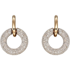 Elements Open Circle Cluster Dangle Earrings - Gold/Diamond