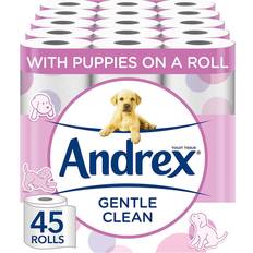 Black Cleaning Equipment & Cleaning Agents Andrex Gentle Clean Toilet Rolls 45-pack