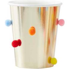 Ginger Ray Paper Cups Rainbow Pom Pom 8-pack