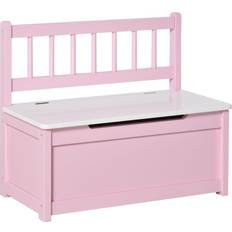 Homcom Kids 2 In 1 Wooden Toy Box Seat Bench Storage Chest