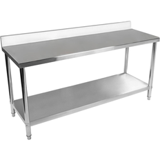 Royal Catering Rostfri arbetsbänk 180 x 60 cm 182 kg skyddskant RCAT-180/60-S