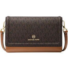 Michael Kors Jet Set Small Logo Smartphone Convertible Crossbody Bag - Brown/Acorn