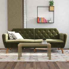 Novogratz Tallulah Memory Green Velvet Sofa 210.8cm 2 Seater