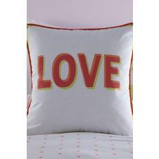 'Love' Filled Kids Vibrant Bedroom Cushion 100% Cotton