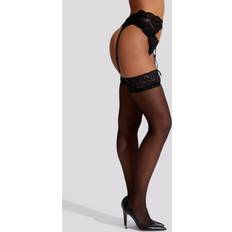 Lingerie & Costumes Sex Toys Ann Summers lace top glossy stocking-Black(S-M)