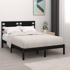 vidaXL black, 160 Solid Pine Bed Frame