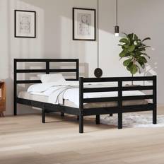 vidaXL black, 120 Solid Wood Pine Bed Frame
