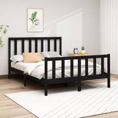 vidaXL black, 160 Solid Pine Bed Frame