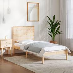 vidaXL brown, 100 Solid Wood Pine Bed Frame