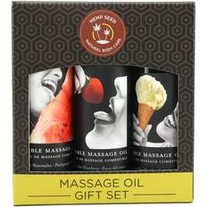 Earthly Body Edible Massage Oil Gift Set Box Strawberry, Vanilla, and Watermelon 2 Oz. Each in stock