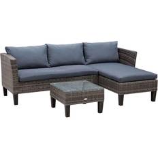 OutSunny 860-090 Outdoor Lounge Set, 1 Table incl. 2 Sofas