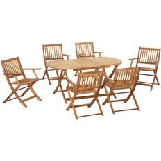 Teak Patio Dining Sets Garden & Outdoor Furniture OutSunny 84B-938 Patio Dining Set