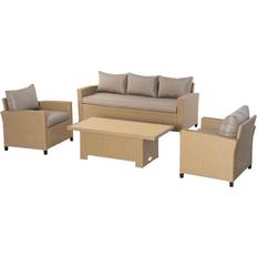 OutSunny 860-209V70 Outdoor Lounge Set, 1 Table incl. 2 Chairs & 1 Sofas