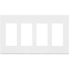 Leviton White 4-Gang Duplex Outlet Wall Plate (1-Pack)