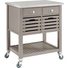 Linon 464810GRY01U Robbin Collection Kitchen Cart Trolley Table