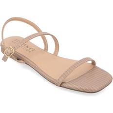 Journee Collection Womens Crishell Flat Sandal Taupe 9.5M