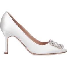 Manolo Blahnik Hangisi 70 Satin - White