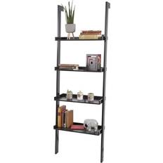 Black Step Shelves Oxford Wide Wooden 4 Tier Ladder Step Shelf