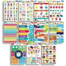 Sproutbrite Early Learning Educational Preschool Kindergarten & Homeschool Charts for Toddlers