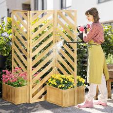 OutSunny OutSunny Freestanding Privacy Screen with 4 Self-Draining