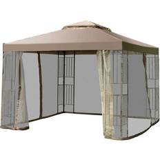 Costway Costway Outdoor 10'x10' Gazebo Canopy Shelter Awning Tent Screw-free Garden