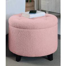 Convenience Concepts Designs4Comfort Round Sherpa Storage Bench