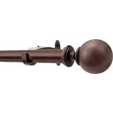 Deco Window Deco Window 1 Adjustable & Doors Single Drapery Rod to 144 Inches,Ball Finials, Brown Oil Rubbed-By