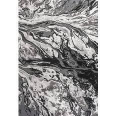 Jonathan Y Swirl Marbled Abstract Black, Yellow, Blue, Turquoise, Grey, Beige, White 91.4x152.4cm